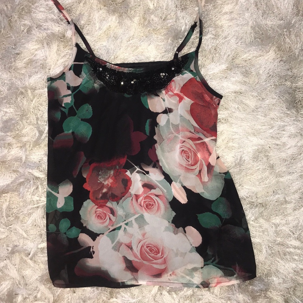 Candies floral bling tank